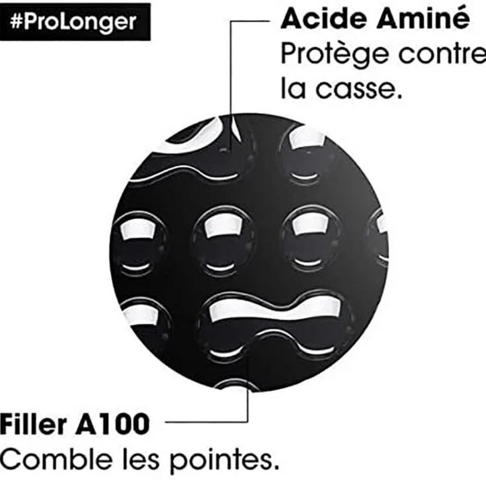 Flacon du Soin Concentré Pro Longer Ends Filler de L'Oréal Professionnel, traitement capillaire pour cheveux longs aux pointes affinées.