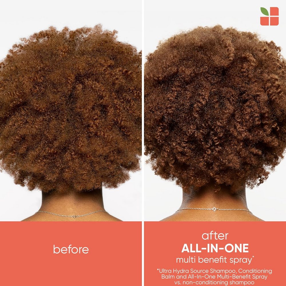 Spray Biolage Coconut Infusion Multi‑Benefit – flacon léger, texture de spray, soin 7‑en‑1 pour cheveux brillants, hydratés et anti‑frizz