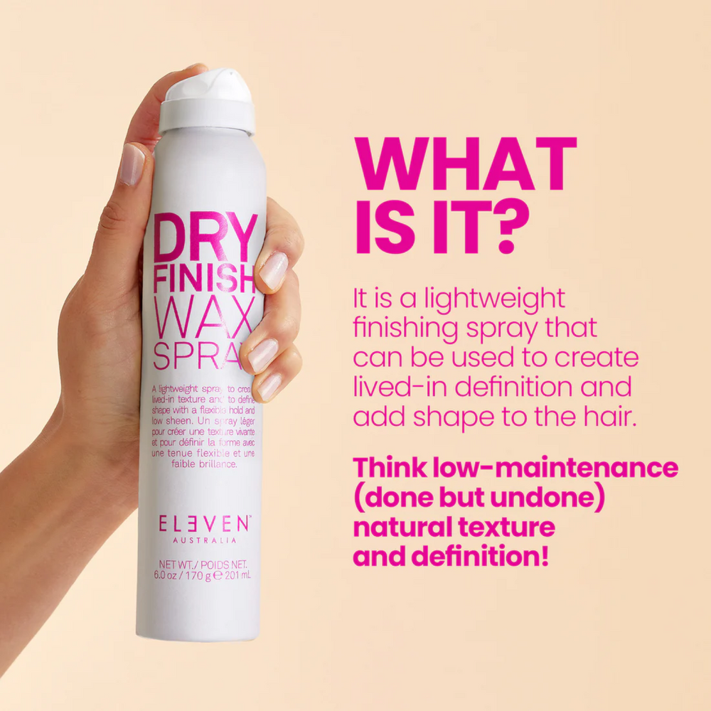 Flacon ELEVEN Dry Finish Wax Spray – spray finition cire légère effet texturé