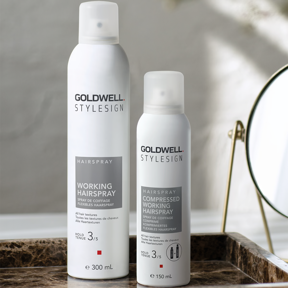 Bouteille spray de coiffage Goldwell Stylesign 300 ml, marque bien visible