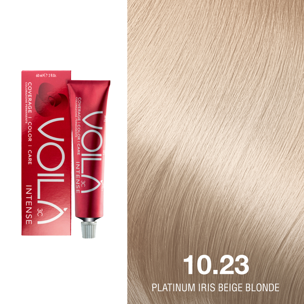Tube de coloration permanente Voilà 60 ml pour cheveux – couleur intense et couverture totale des cheveux blancs