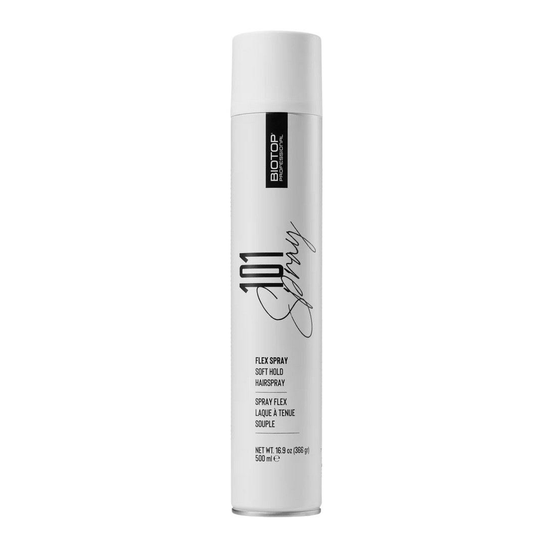 Flacon aérosol 500 ml du spray 101 Create Flex Hold – tenue douce et flexible.

