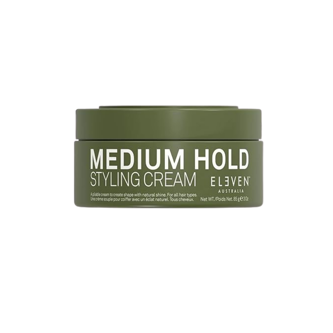 Pot de Medium Hold Styling Cream 85 g d’ELEVEN Australia – crème coiffante avec cire de carnauba pour tenue moyenne et brillance naturelle