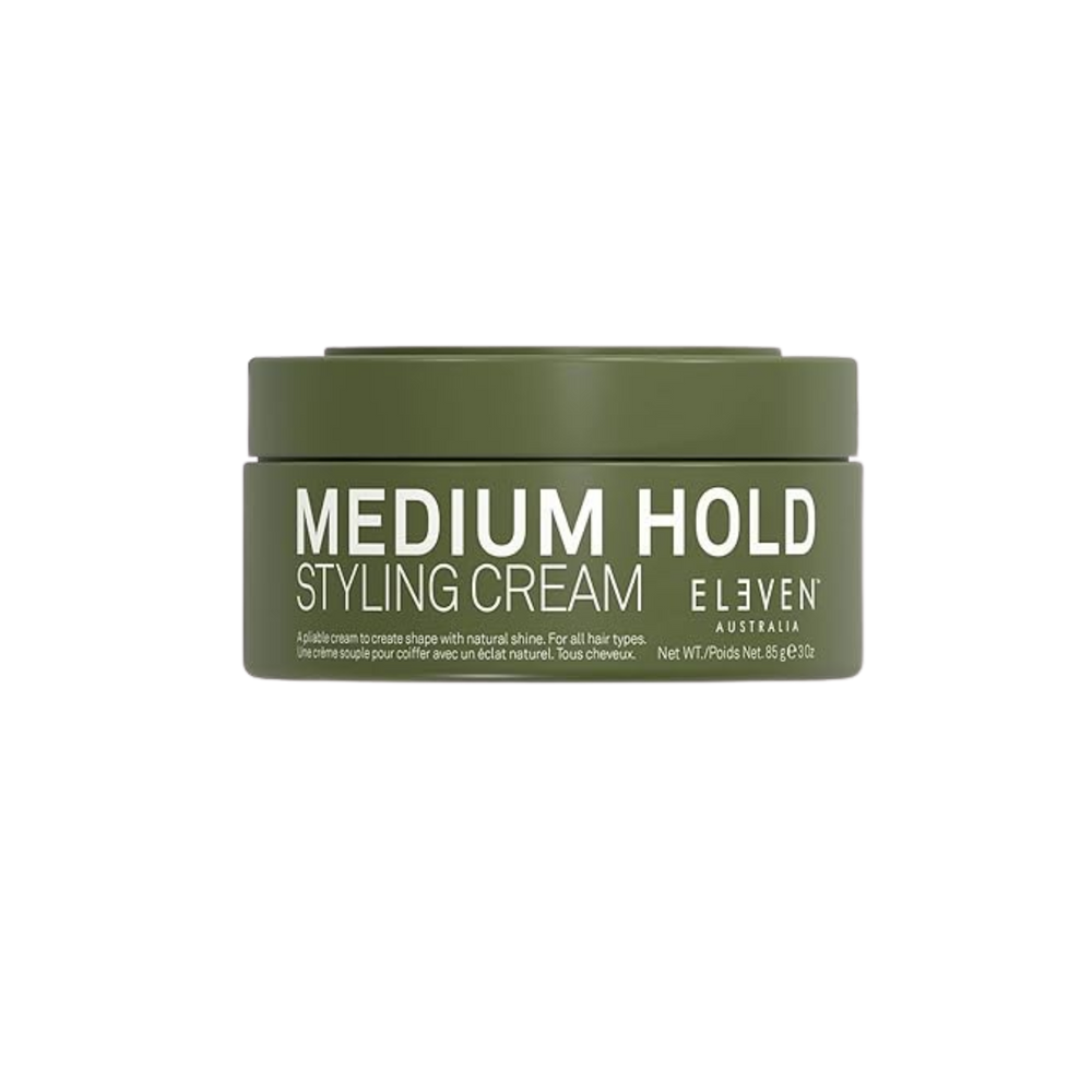 Pot de Medium Hold Styling Cream 85 g d’ELEVEN Australia – crème coiffante avec cire de carnauba pour tenue moyenne et brillance naturelle