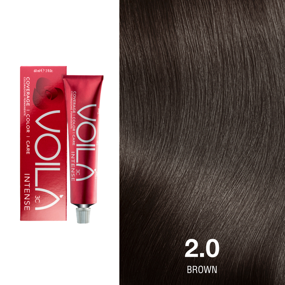 Tube de coloration permanente Voilà 60 ml pour cheveux – couleur intense et couverture totale des cheveux blancs