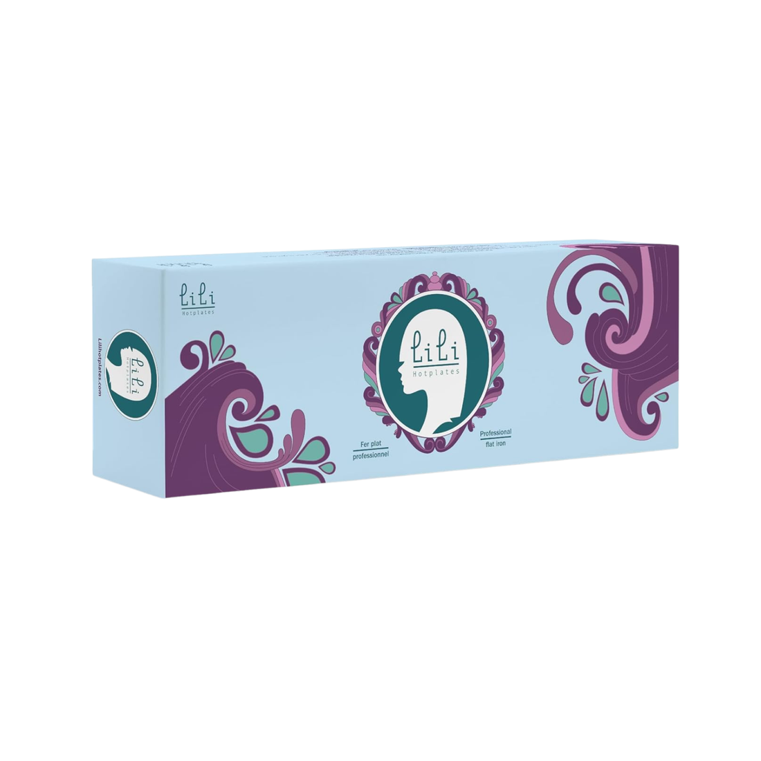 Lisseur LILI HOTPLATES Classic, plaques titane de 1 po, design noir et argenté