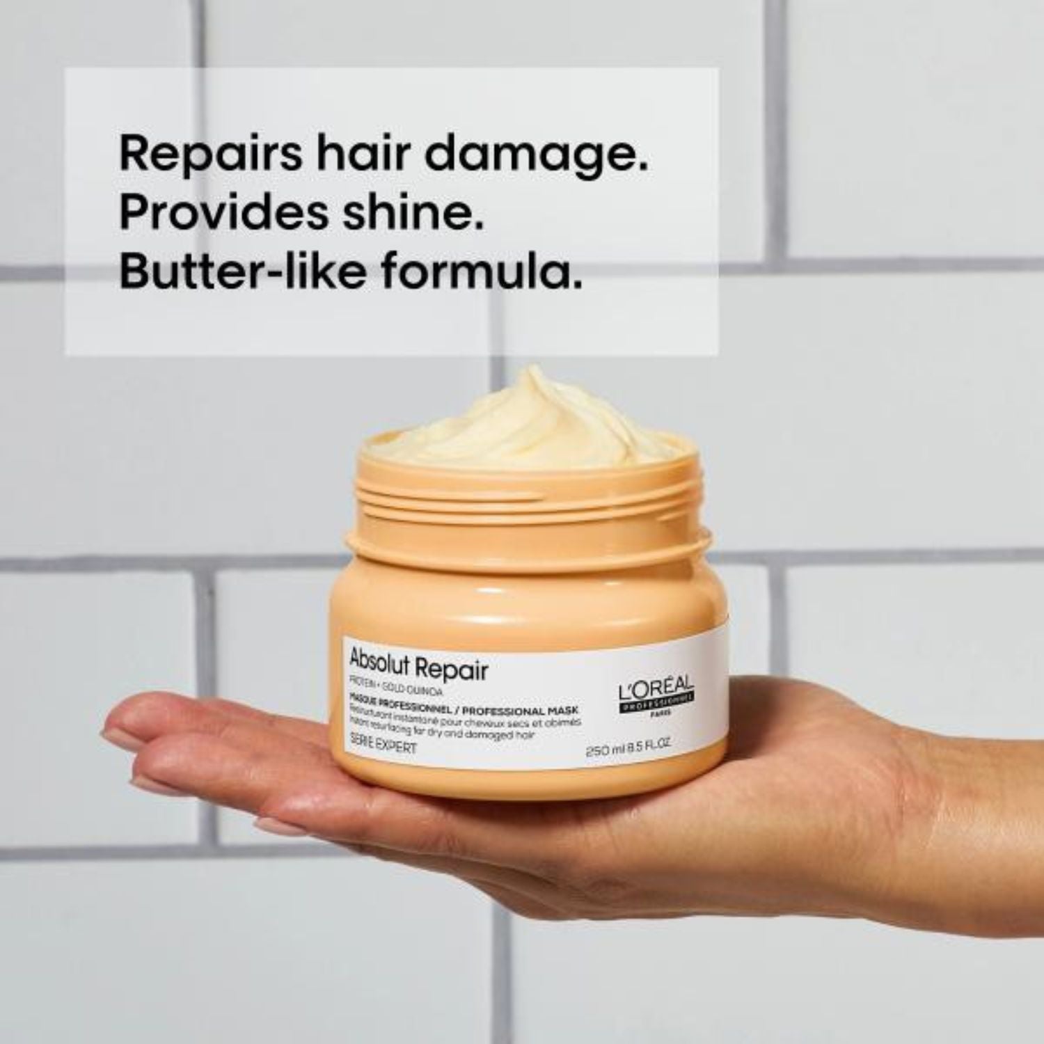 Masque Resurfaçant Instantané Absolut Repair L'Oréal Professionnel 250 ml sur fond blanc

