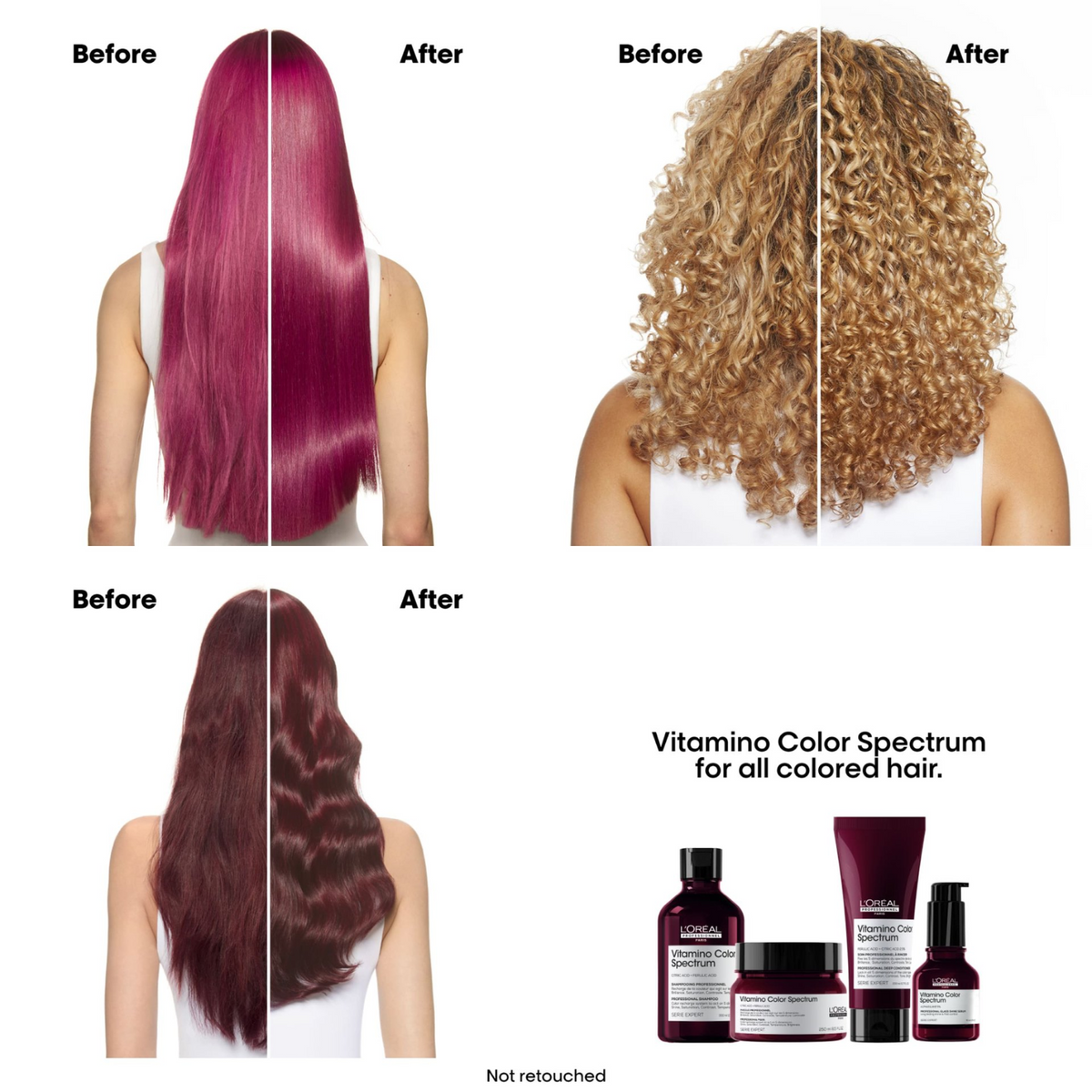 Flacon de sérum Glass Shine Vitamino Color Spectrum L’Oréal Professionnel 50 ml, effet miroir pour cheveux colorés.

