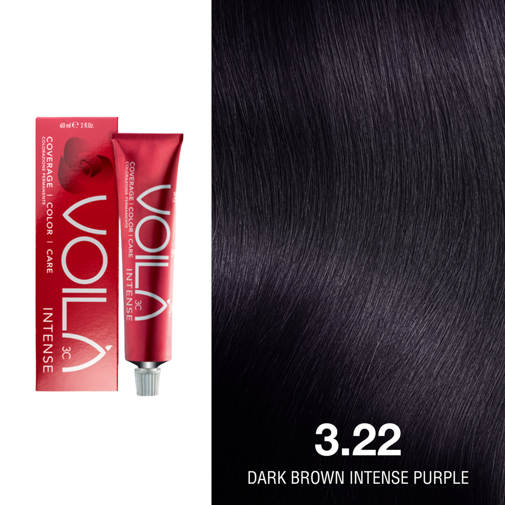 Tube de coloration permanente Voilà 60 ml pour cheveux – couleur intense et couverture totale des cheveux blancs