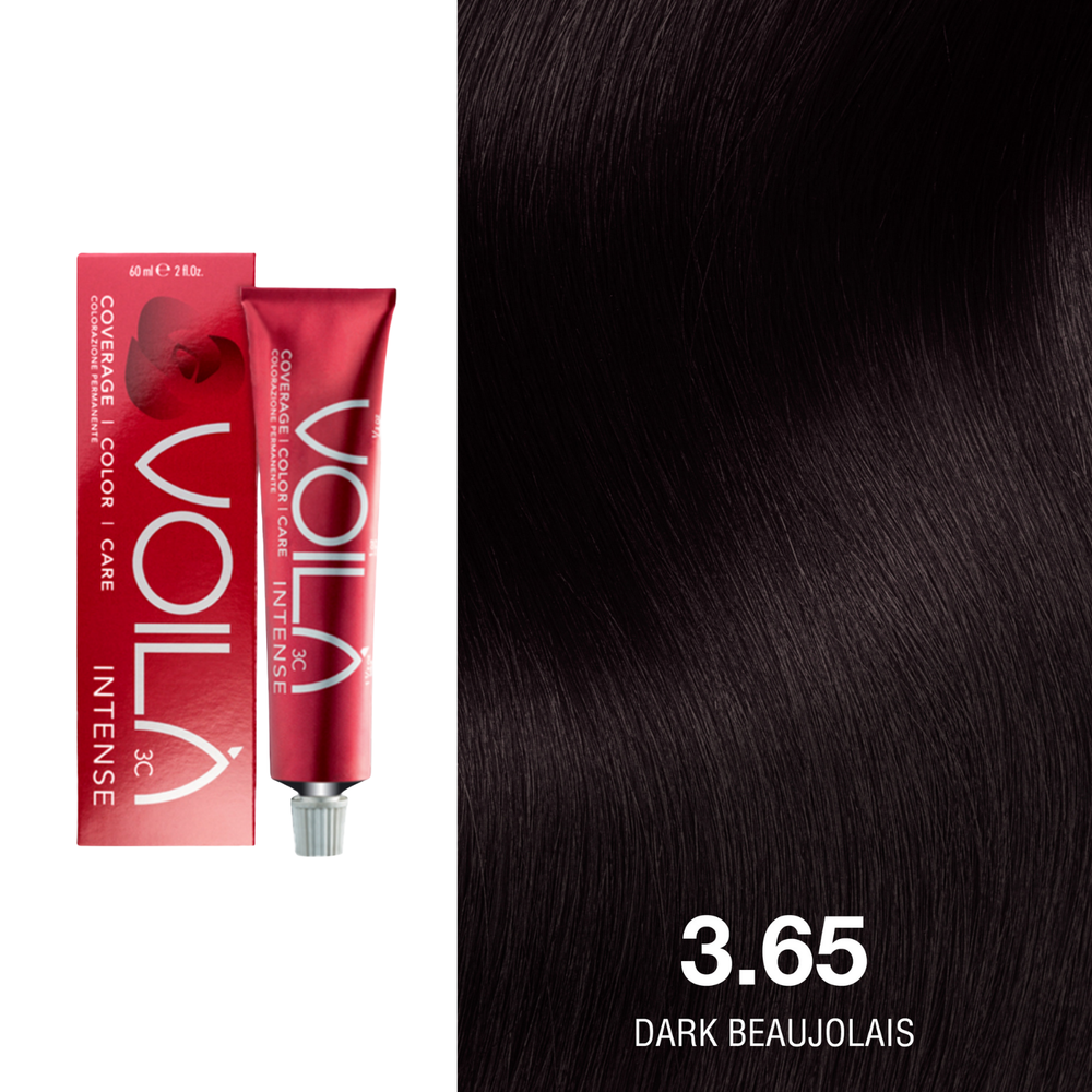 Tube de coloration permanente Voilà 60 ml pour cheveux – couleur intense et couverture totale des cheveux blancs