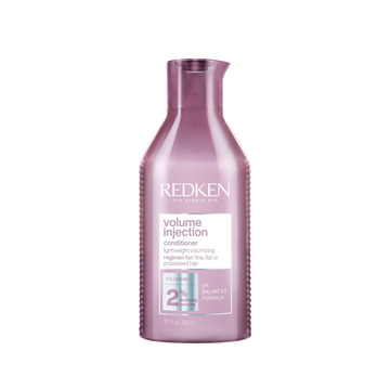 Tube de Redken Volume Injection Conditioner, après‑shampooing volumisant léger pour cheveux fins