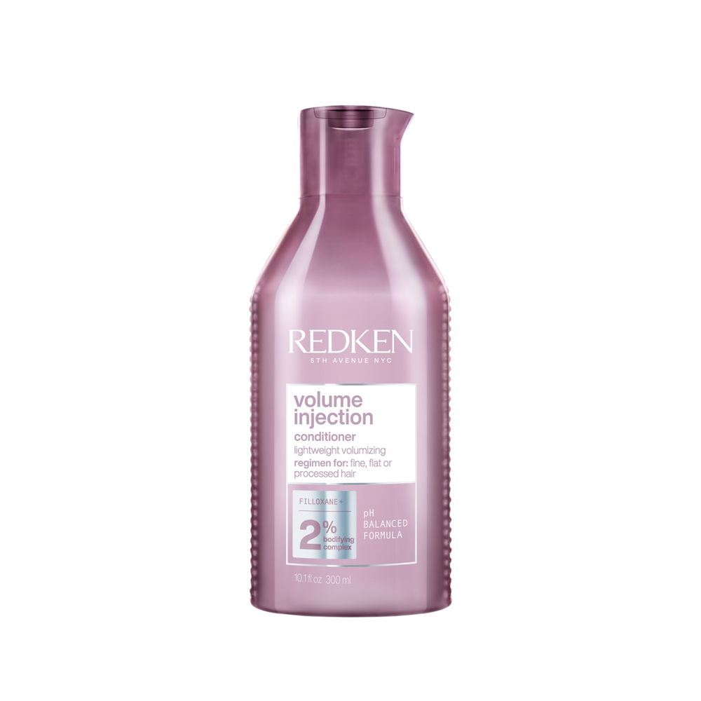 Tube de Redken Volume Injection Conditioner, après‑shampooing volumisant léger pour cheveux fins