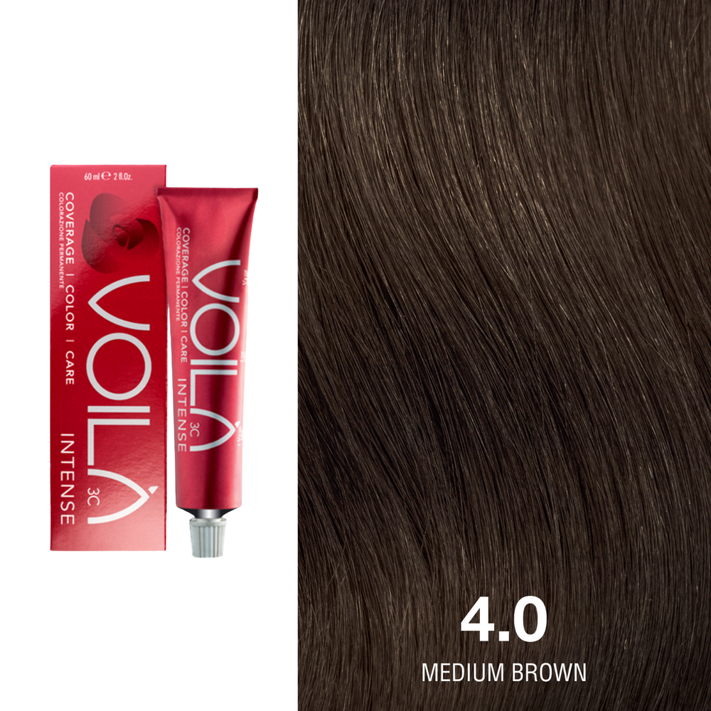 Tube de coloration permanente Voilà 60 ml pour cheveux – couleur intense et couverture totale des cheveux blancs