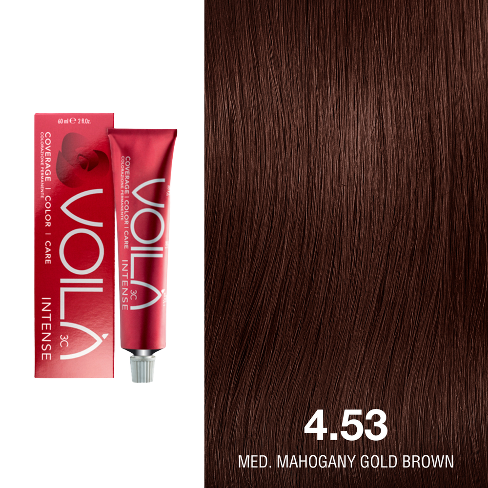 Tube de coloration permanente Voilà 60 ml pour cheveux – couleur intense et couverture totale des cheveux blancs