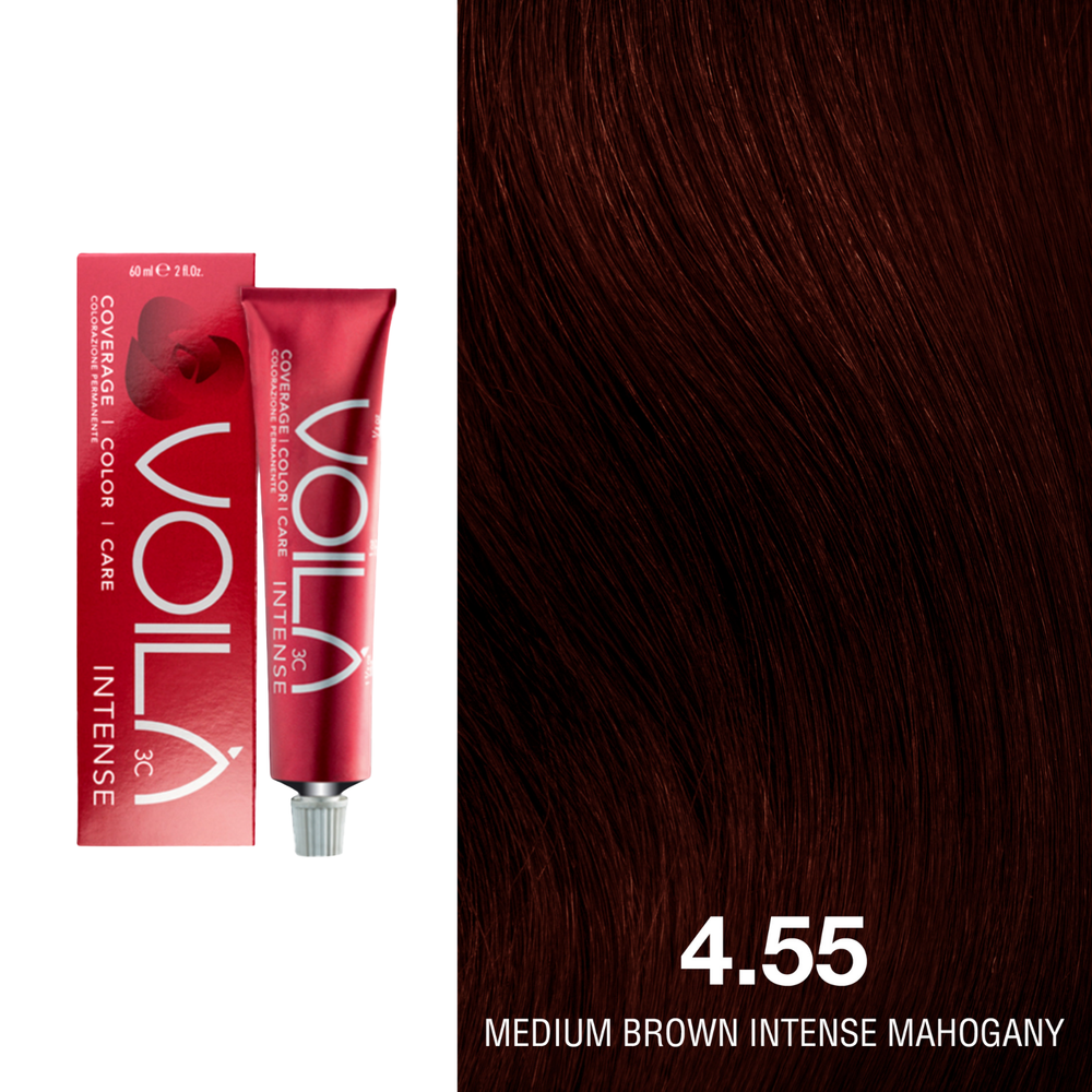Tube de coloration permanente Voilà 60 ml pour cheveux – couleur intense et couverture totale des cheveux blancs