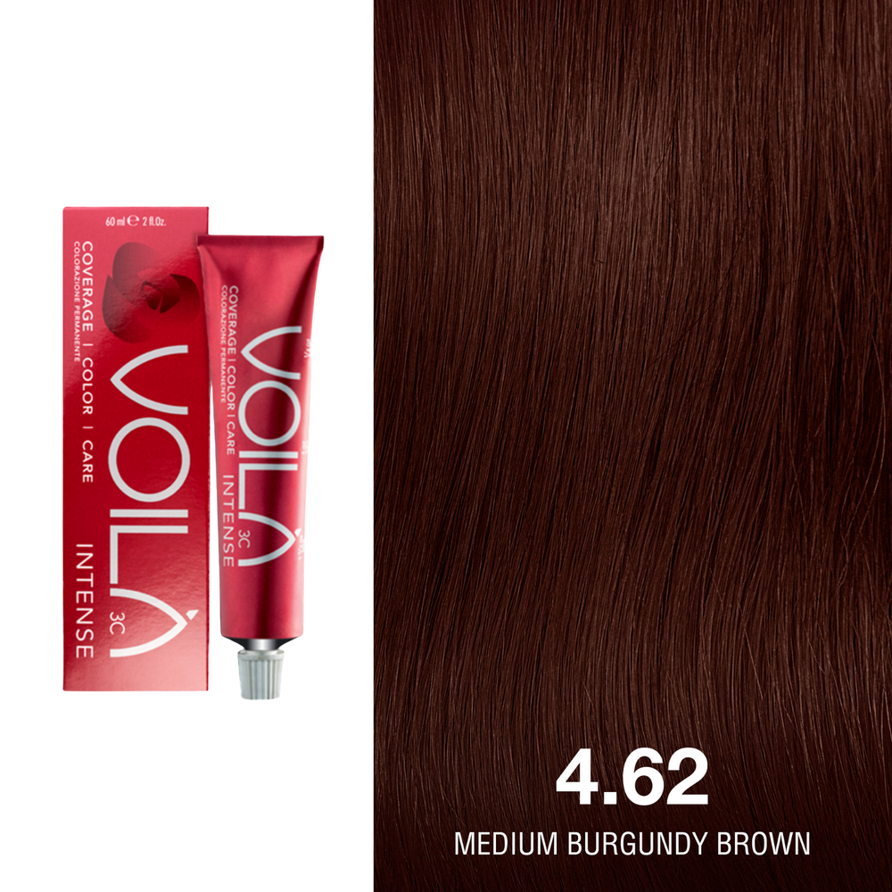 Tube de coloration permanente Voilà 60 ml pour cheveux – couleur intense et couverture totale des cheveux blancs