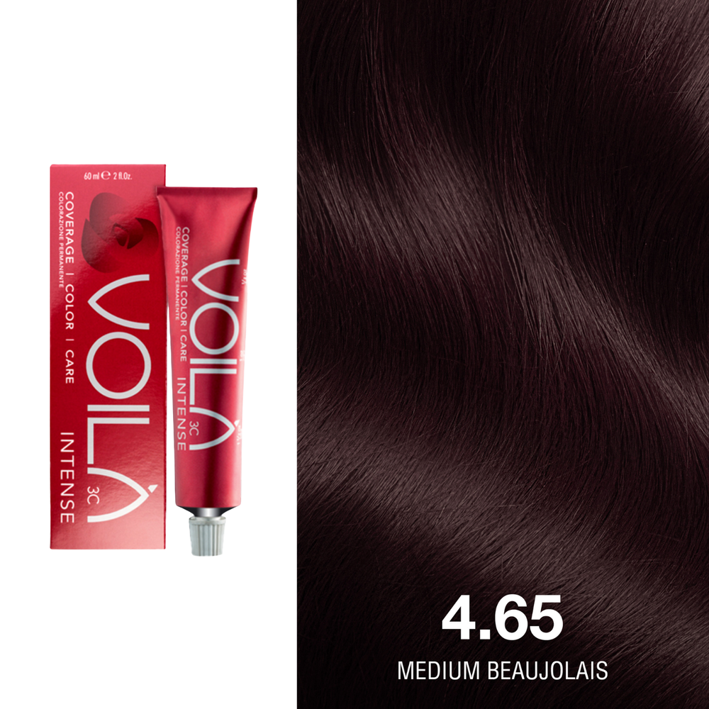 Tube de coloration permanente Voilà 60 ml pour cheveux – couleur intense et couverture totale des cheveux blancs