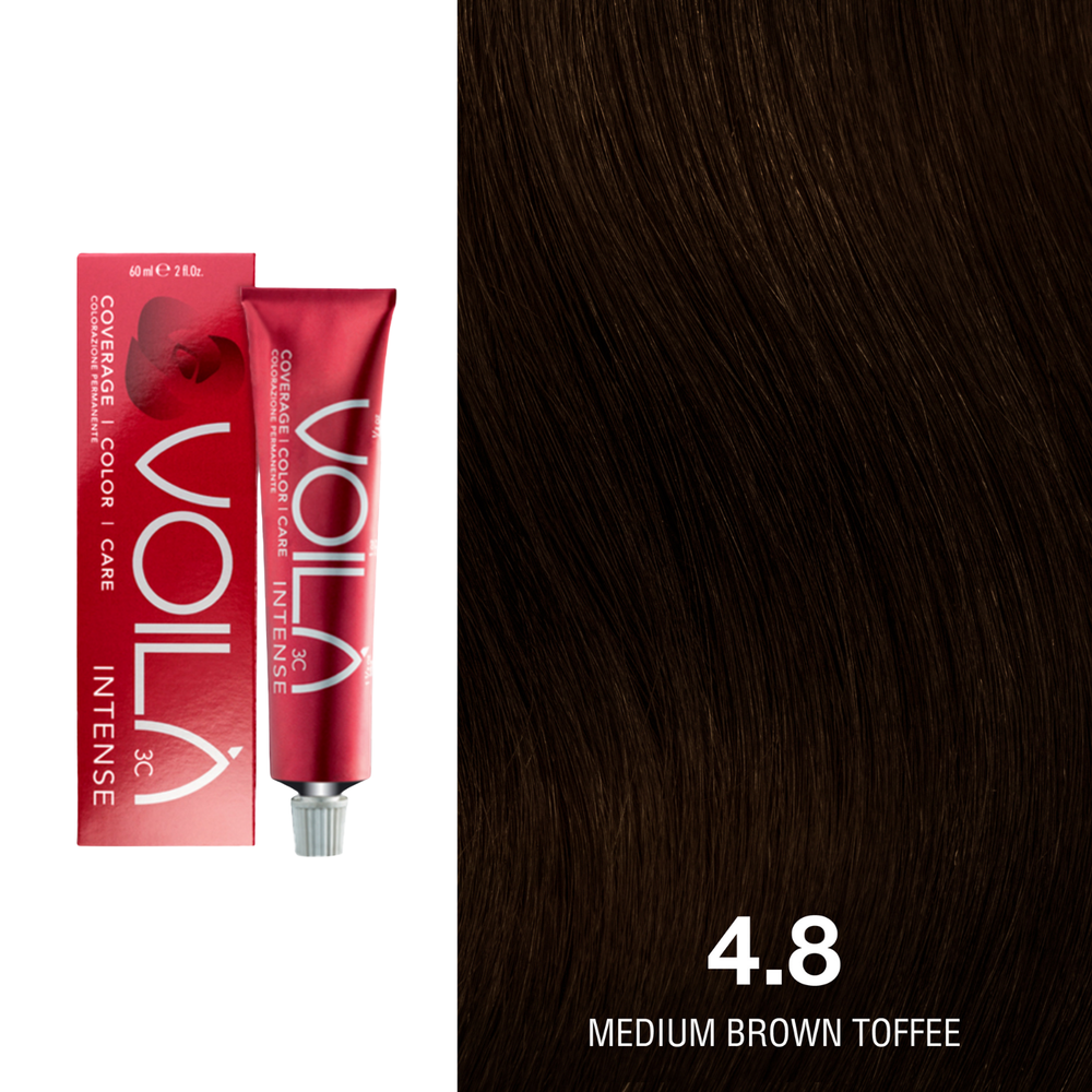 Tube de coloration permanente Voilà 60 ml pour cheveux – couleur intense et couverture totale des cheveux blancs