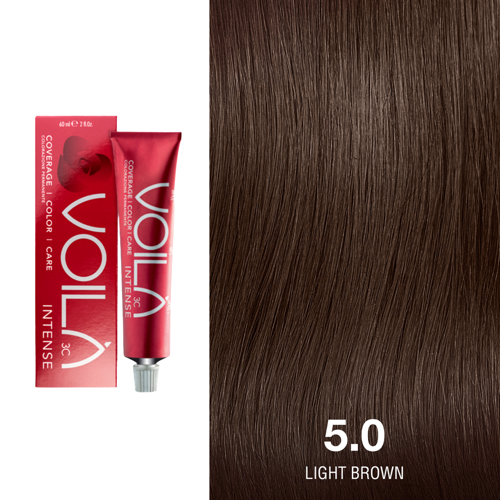 Tube de coloration permanente Voilà 60 ml pour cheveux – couleur intense et couverture totale des cheveux blancs