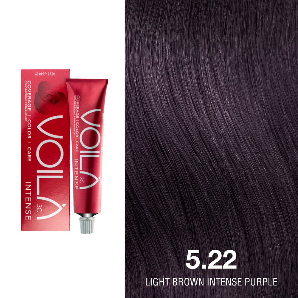 Tube de coloration permanente Voilà 60 ml pour cheveux – couleur intense et couverture totale des cheveux blancs