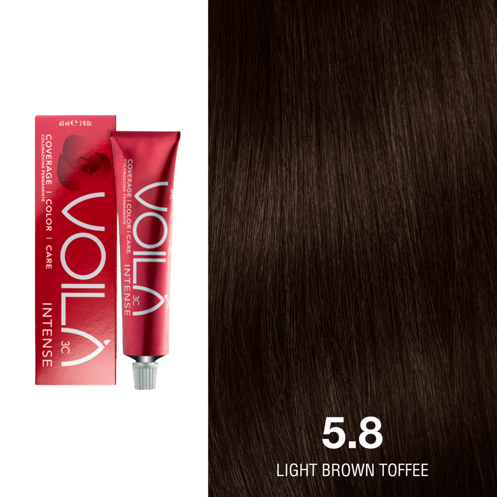 Tube de coloration permanente Voilà 60 ml pour cheveux – couleur intense et couverture totale des cheveux blancs