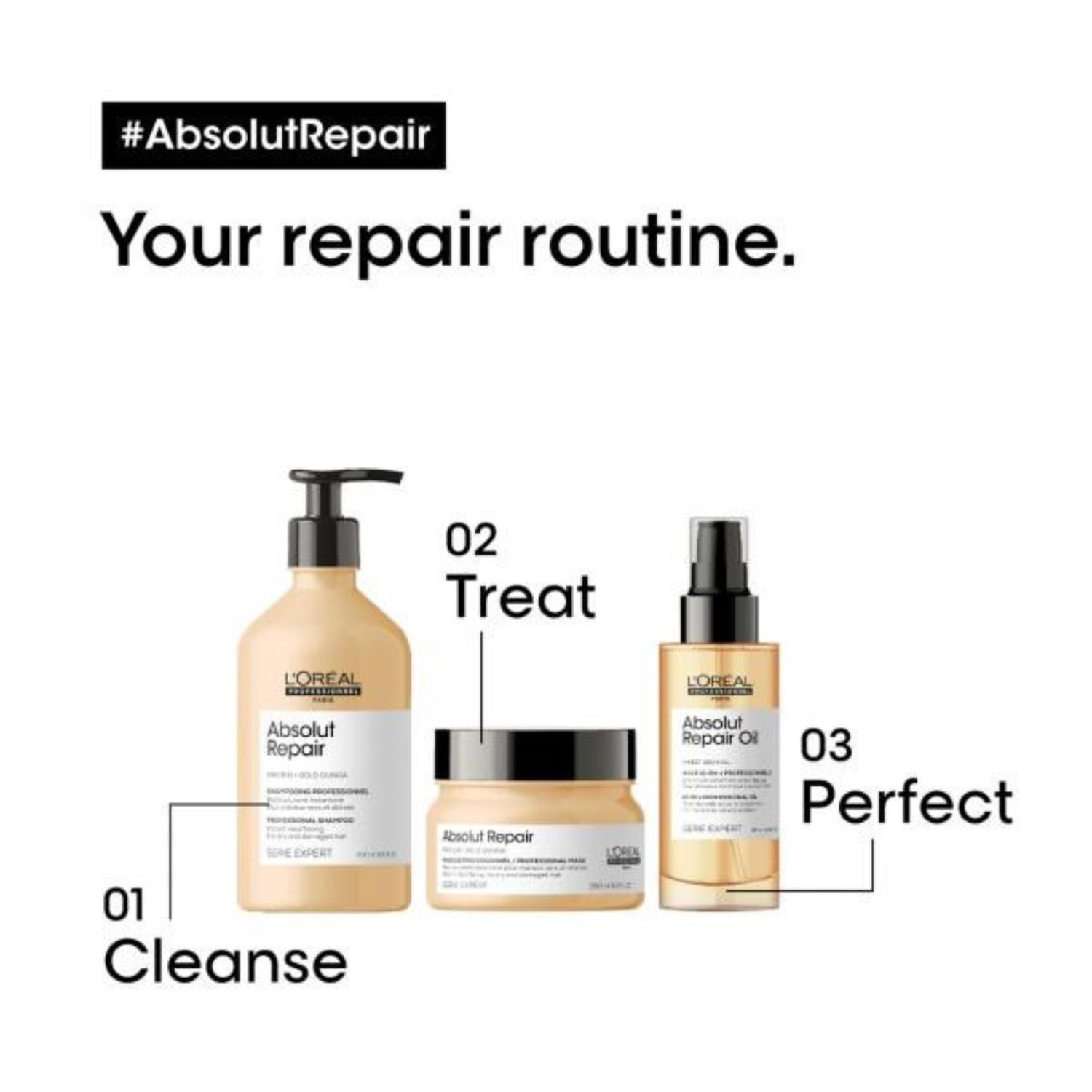 Masque Resurfaçant Instantané Absolut Repair L'Oréal Professionnel 250 ml sur fond blanc

