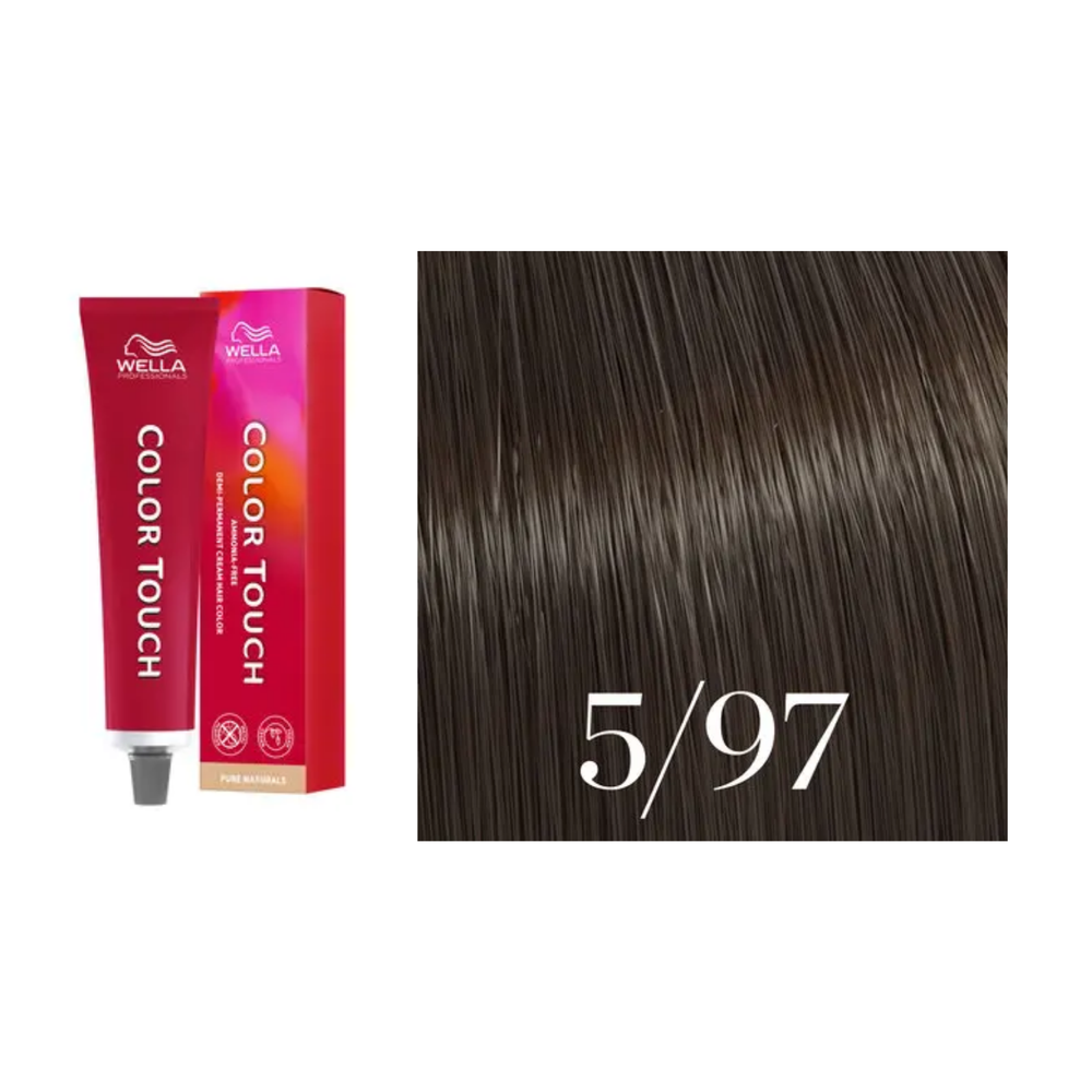 Tube de coloration Wella Color Touch demi-permanente 60 ml – nuances de couleur brillantes et professionnelles.