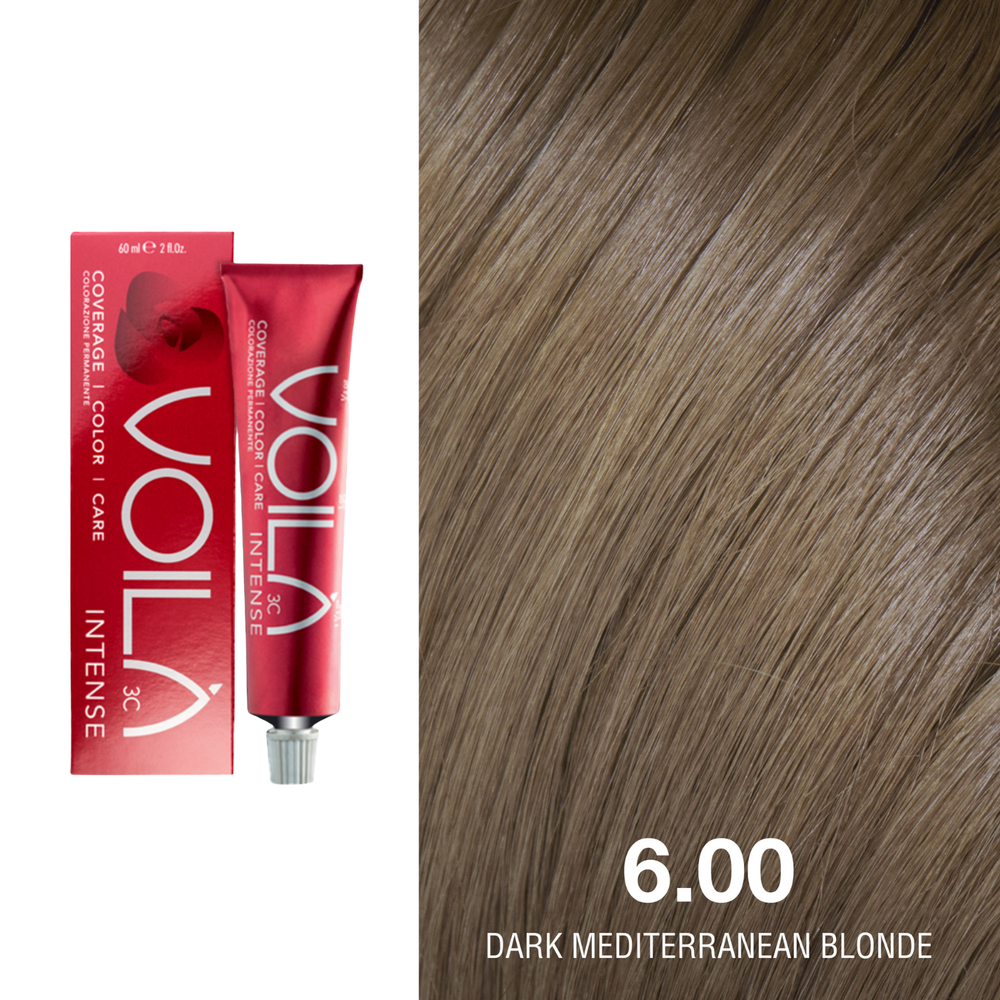 Tube de coloration permanente Voilà 60 ml pour cheveux – couleur intense et couverture totale des cheveux blancs
