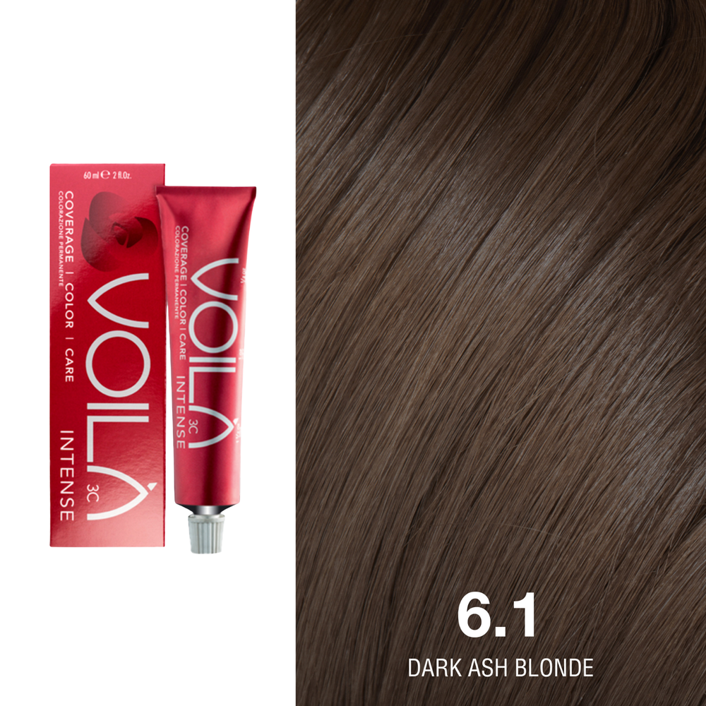 Tube de coloration permanente Voilà 60 ml pour cheveux – couleur intense et couverture totale des cheveux blancs