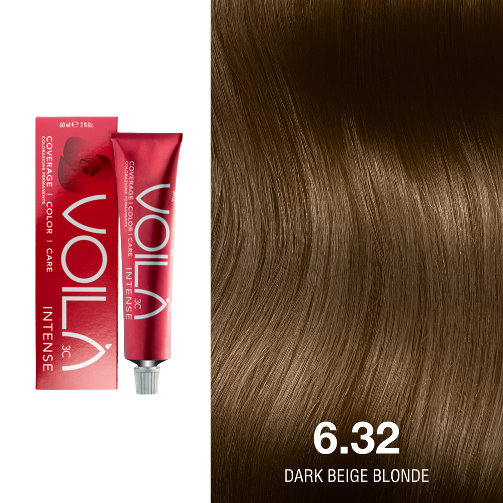 Tube de coloration permanente Voilà 60 ml pour cheveux – couleur intense et couverture totale des cheveux blancs