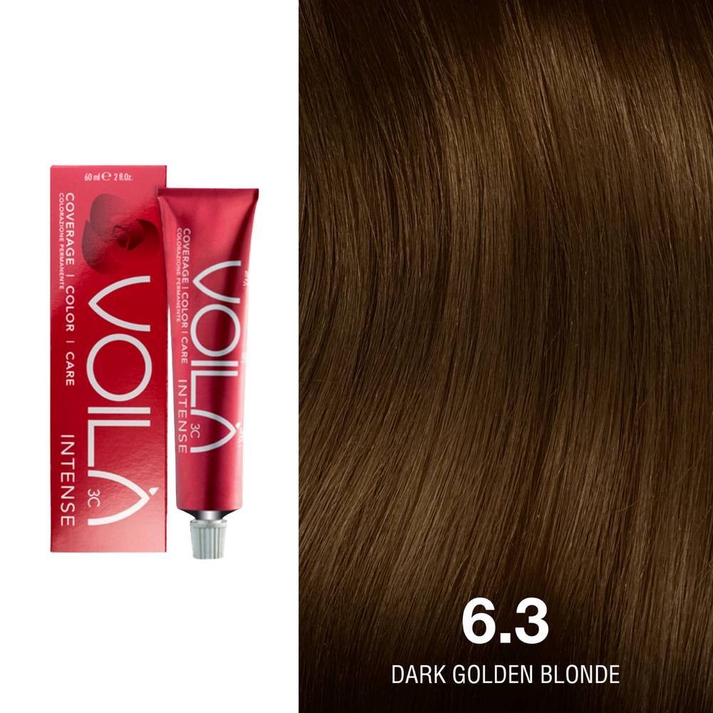 Tube de coloration permanente Voilà 60 ml pour cheveux – couleur intense et couverture totale des cheveux blancs