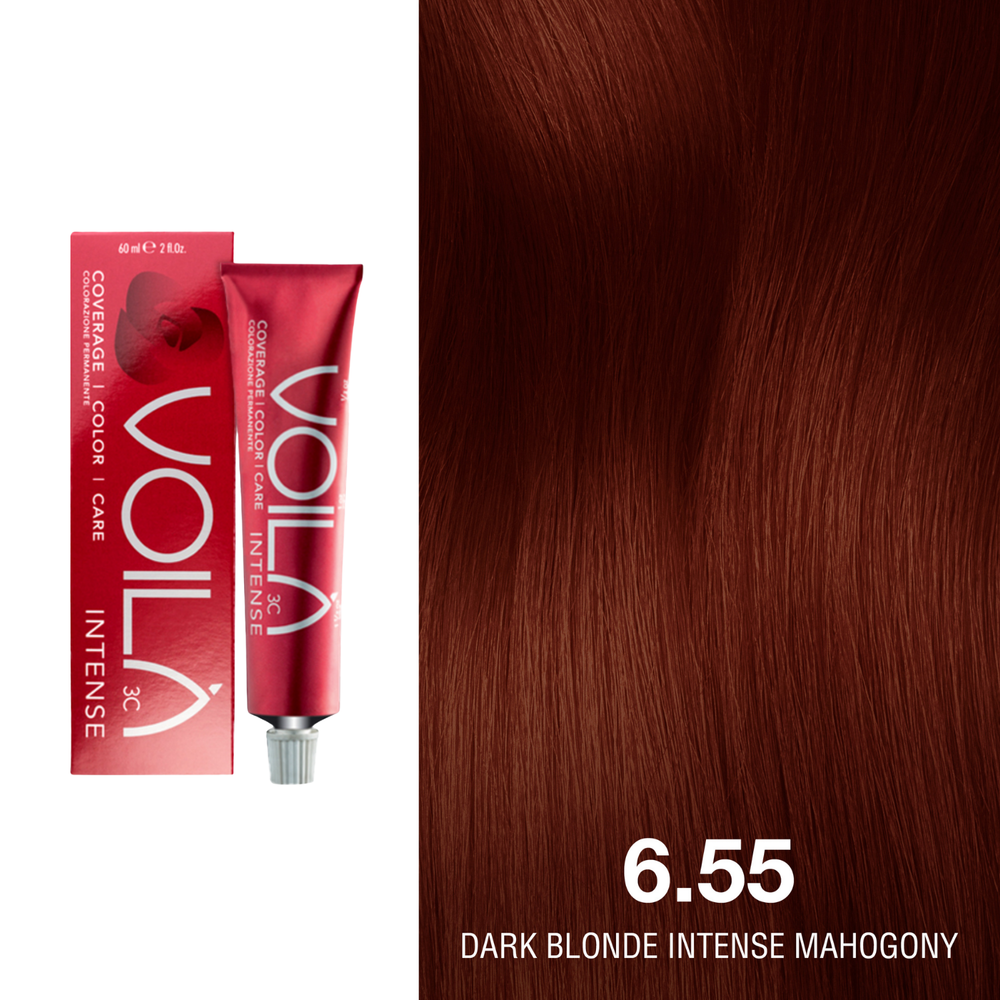 Tube de coloration permanente Voilà 60 ml pour cheveux – couleur intense et couverture totale des cheveux blancs