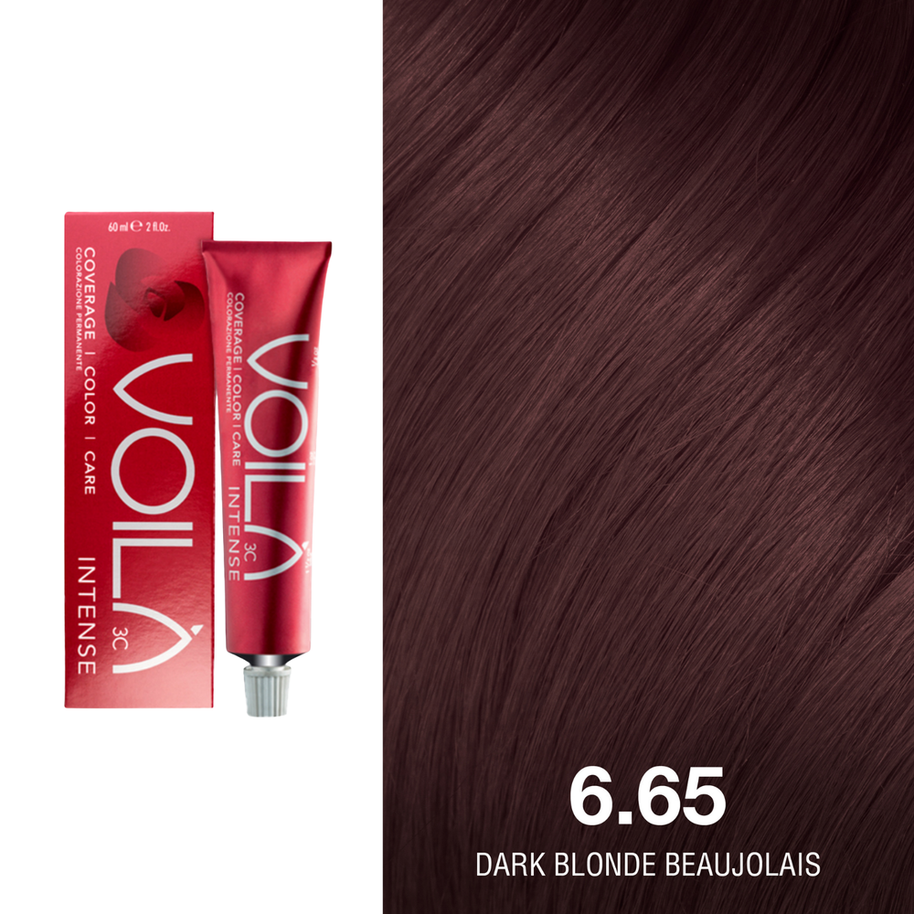 Tube de coloration permanente Voilà 60 ml pour cheveux – couleur intense et couverture totale des cheveux blancs