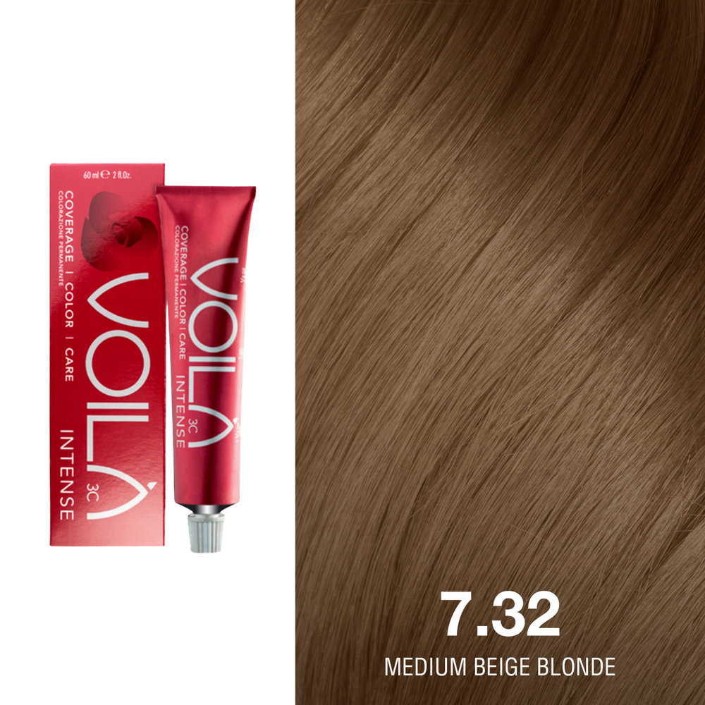 Tube de coloration permanente Voilà 60 ml pour cheveux – couleur intense et couverture totale des cheveux blancs