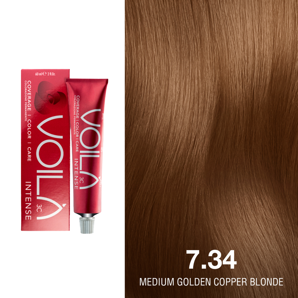 Tube de coloration permanente Voilà 60 ml pour cheveux – couleur intense et couverture totale des cheveux blancs