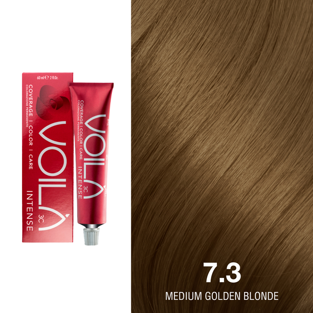 Tube de coloration permanente Voilà 60 ml pour cheveux – couleur intense et couverture totale des cheveux blancs