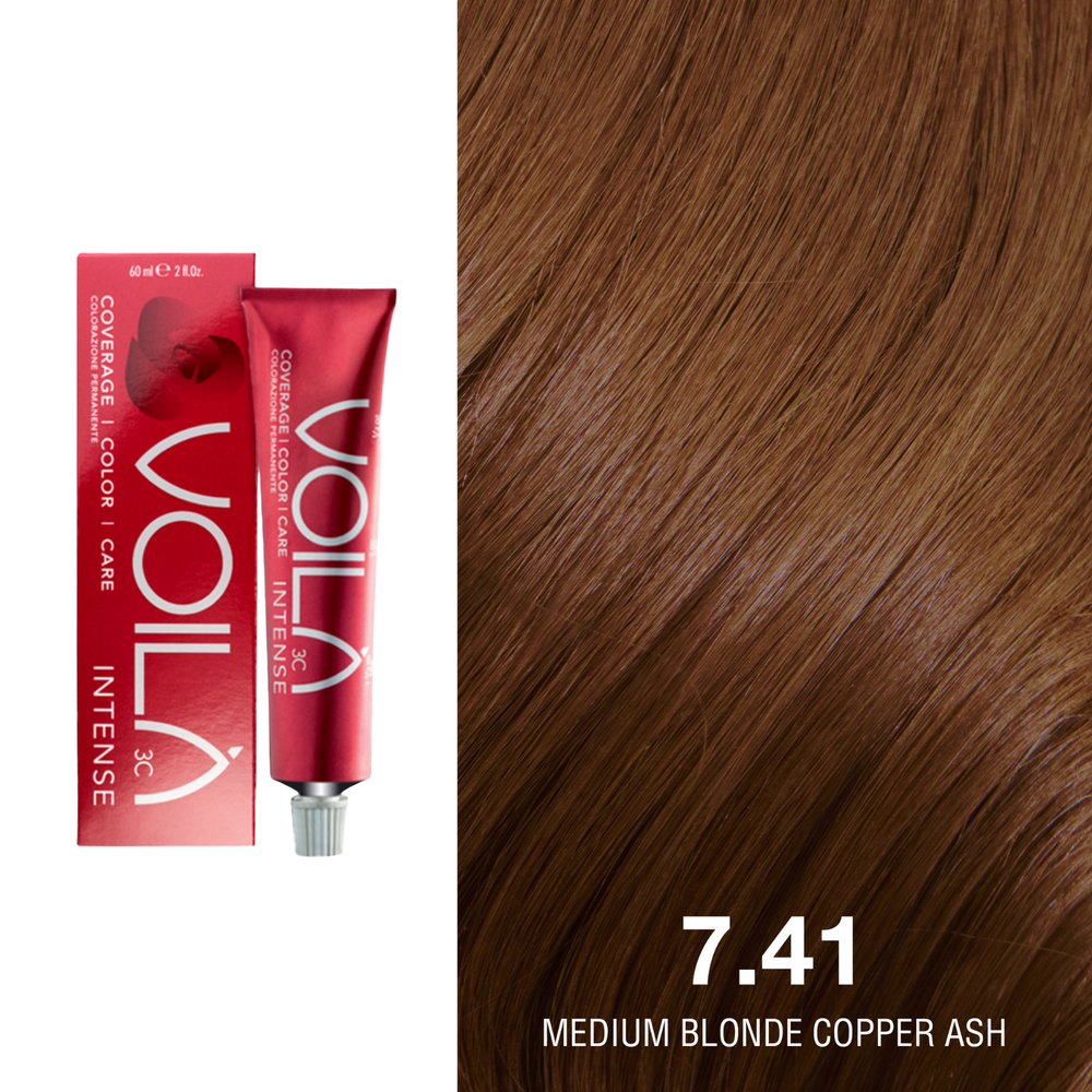 Tube de coloration permanente Voilà 60 ml pour cheveux – couleur intense et couverture totale des cheveux blancs