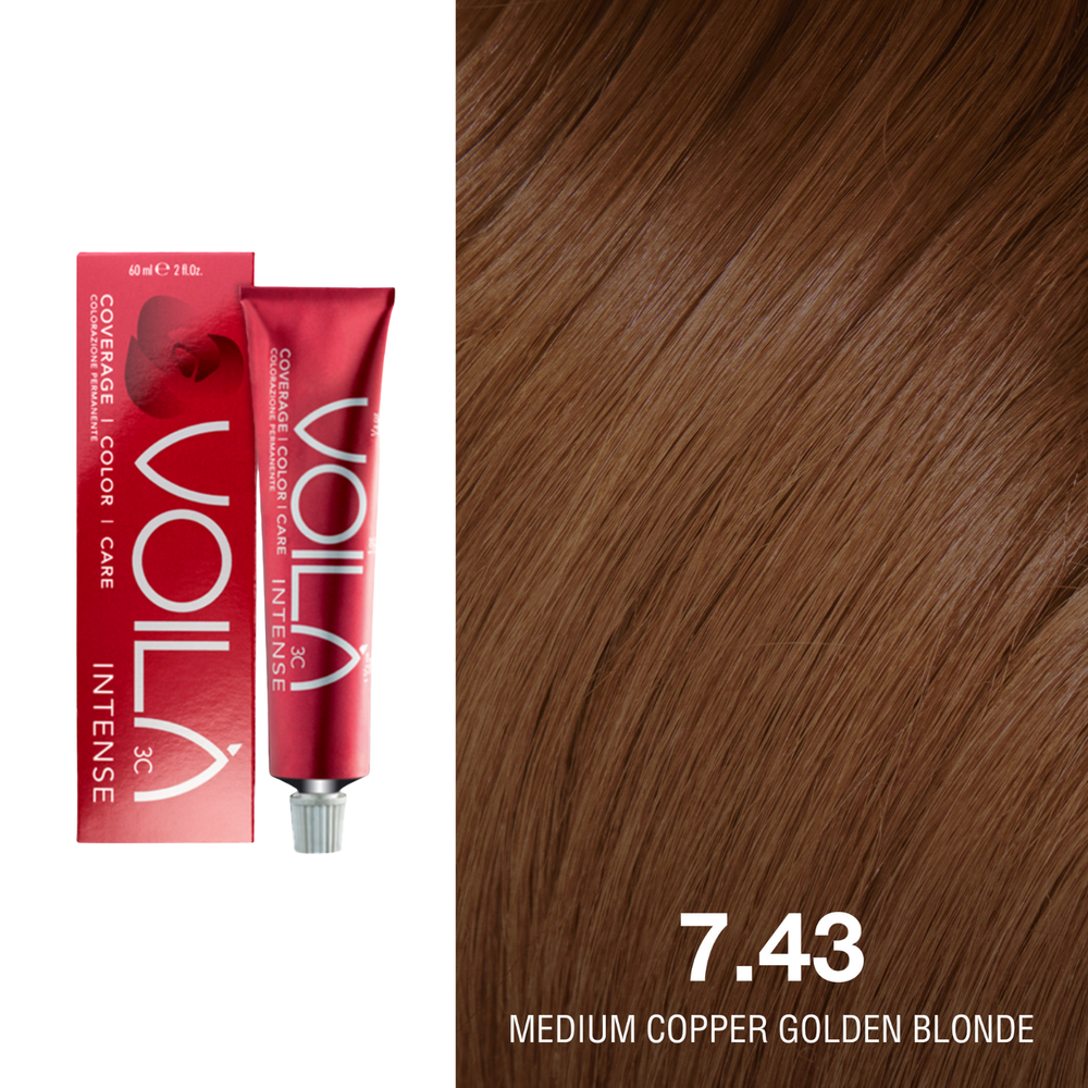 Tube de coloration permanente Voilà 60 ml pour cheveux – couleur intense et couverture totale des cheveux blancs
