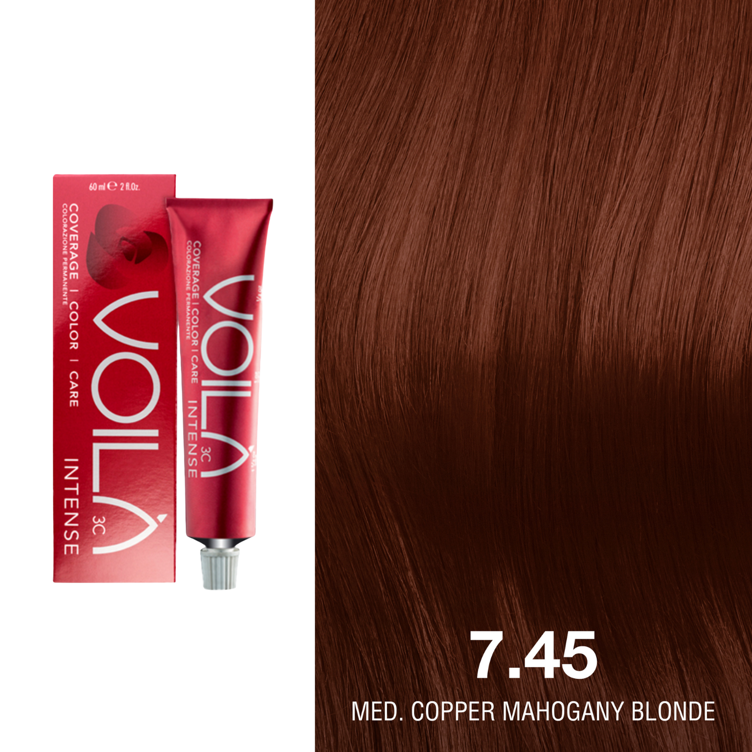 Tube de coloration permanente Voilà 60 ml pour cheveux – couleur intense et couverture totale des cheveux blancs