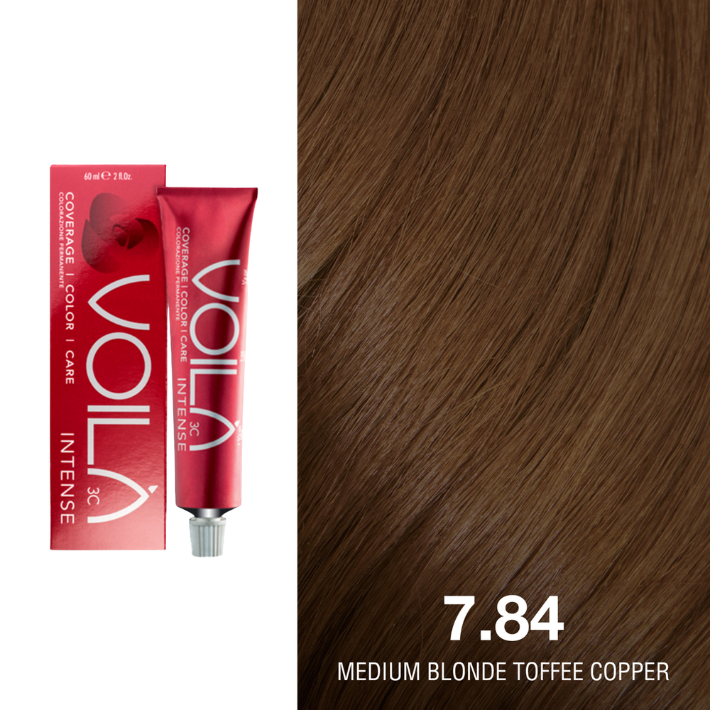 Tube de coloration permanente Voilà 60 ml pour cheveux – couleur intense et couverture totale des cheveux blancs