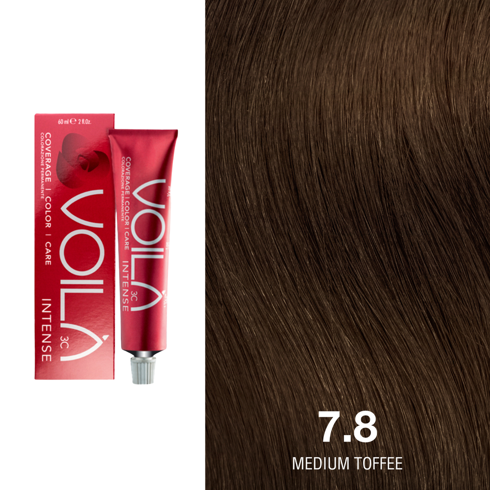 Tube de coloration permanente Voilà 60 ml pour cheveux – couleur intense et couverture totale des cheveux blancs