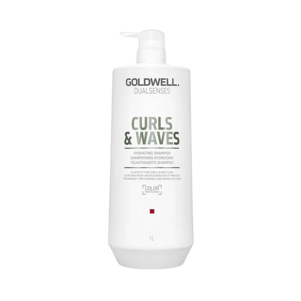 Flacon de 1000 ml du shampoing Goldwell Dualsenses Curls & Waves Hydrating Shampoo pour cheveux bouclés