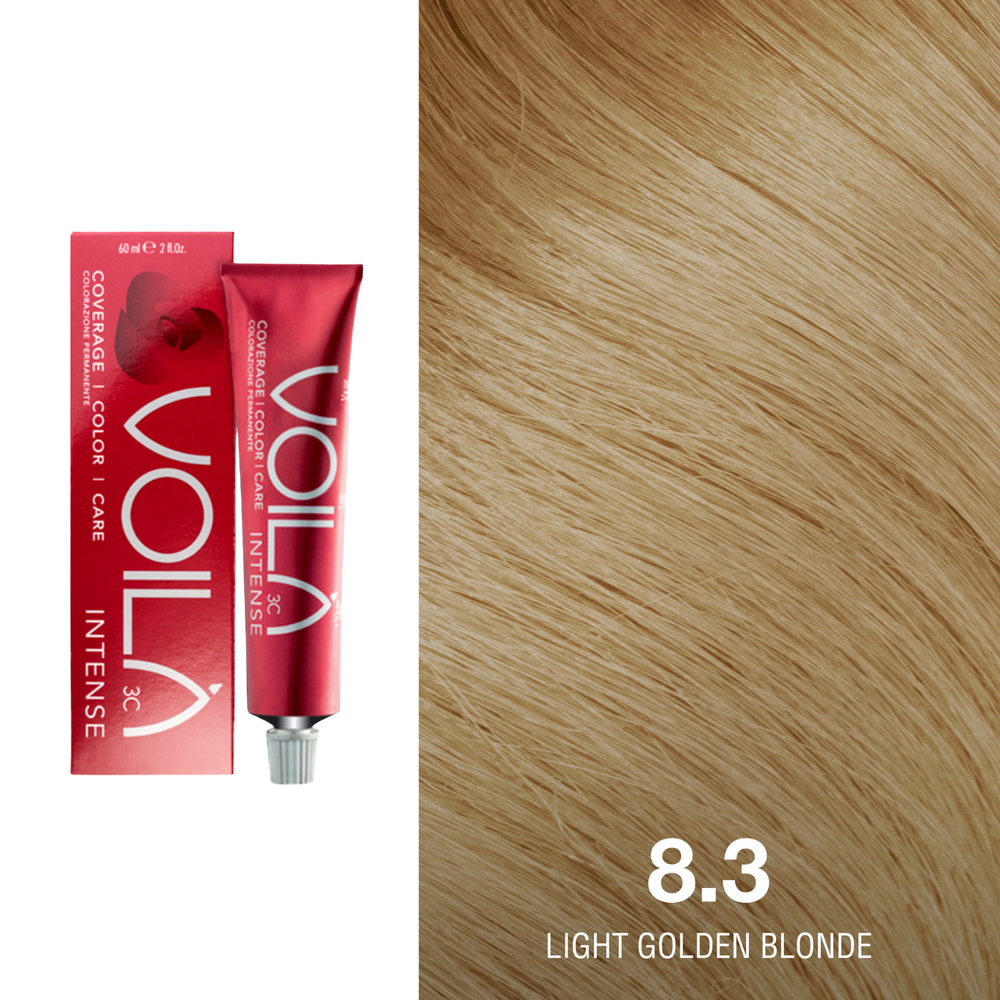Tube de coloration permanente Voilà 60 ml pour cheveux – couleur intense et couverture totale des cheveux blancs