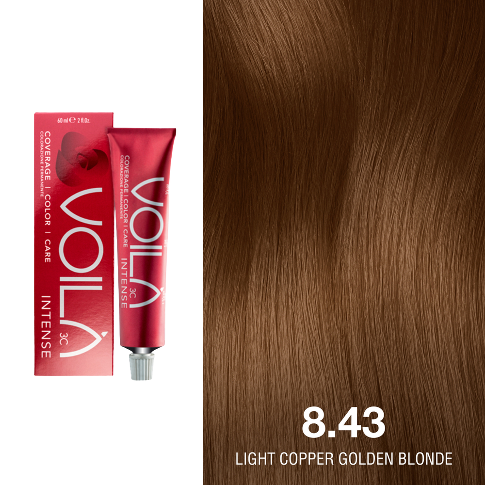 Tube de coloration permanente Voilà 60 ml pour cheveux – couleur intense et couverture totale des cheveux blancs