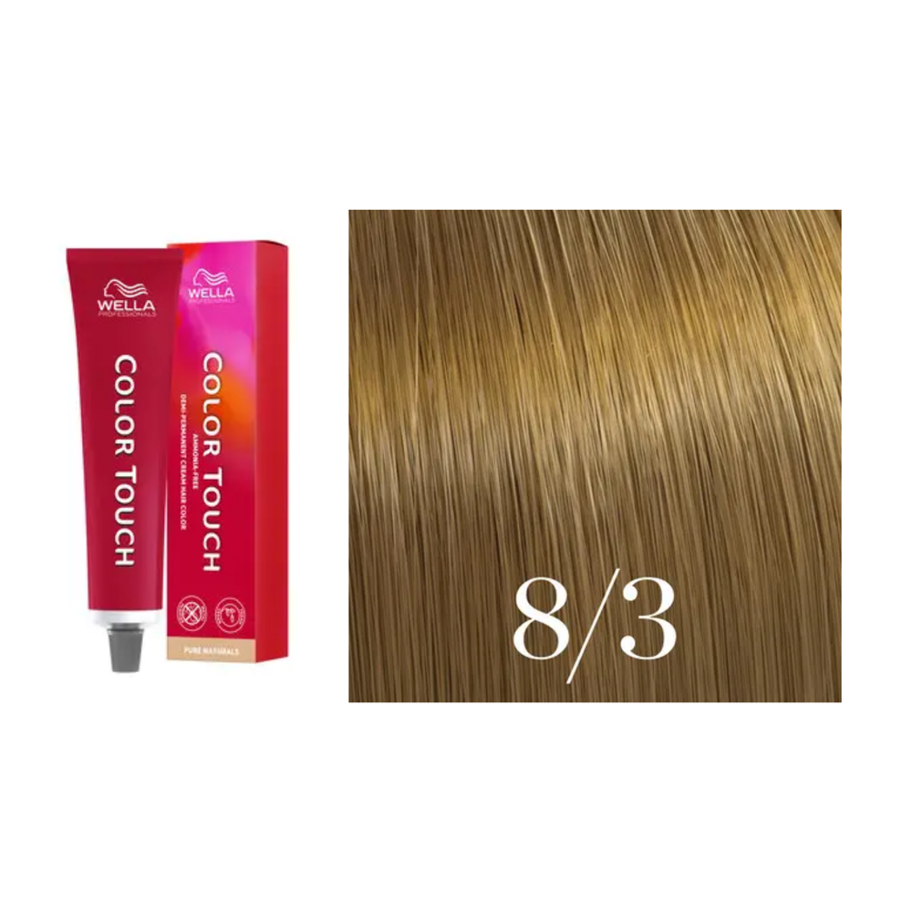 Tube de coloration Wella Color Touch demi-permanente 60 ml – nuances de couleur brillantes et professionnelles.