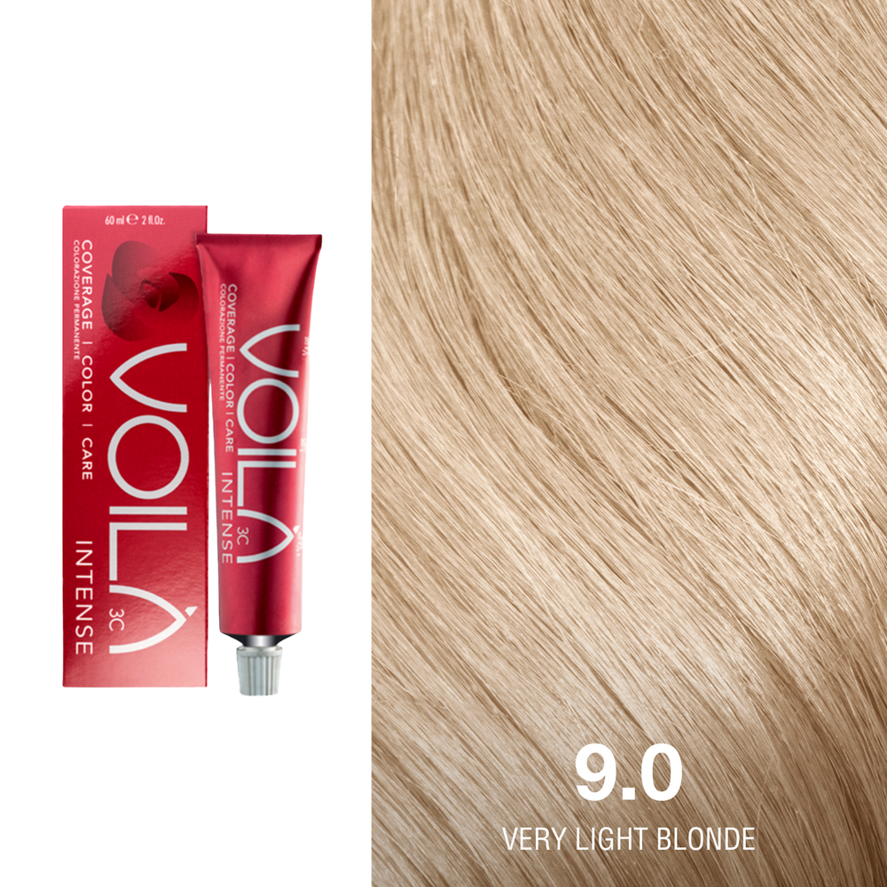 Tube de coloration permanente Voilà 60 ml pour cheveux – couleur intense et couverture totale des cheveux blancs