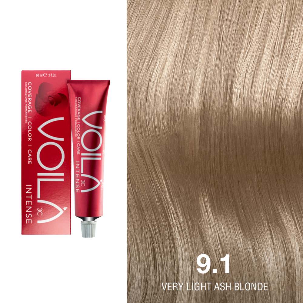 Tube de coloration permanente Voilà 60 ml pour cheveux – couleur intense et couverture totale des cheveux blancs