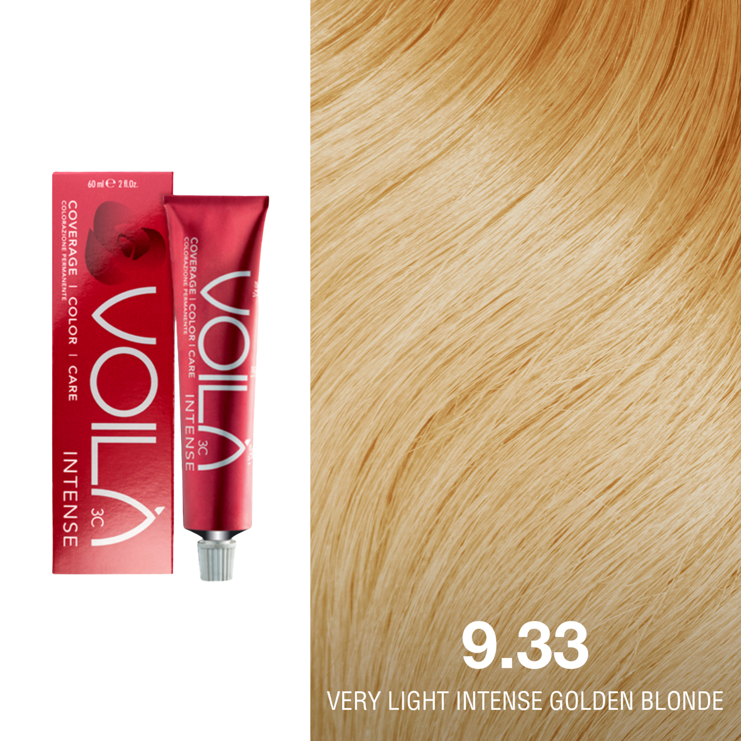 Tube de coloration permanente Voilà 60 ml pour cheveux – couleur intense et couverture totale des cheveux blancs