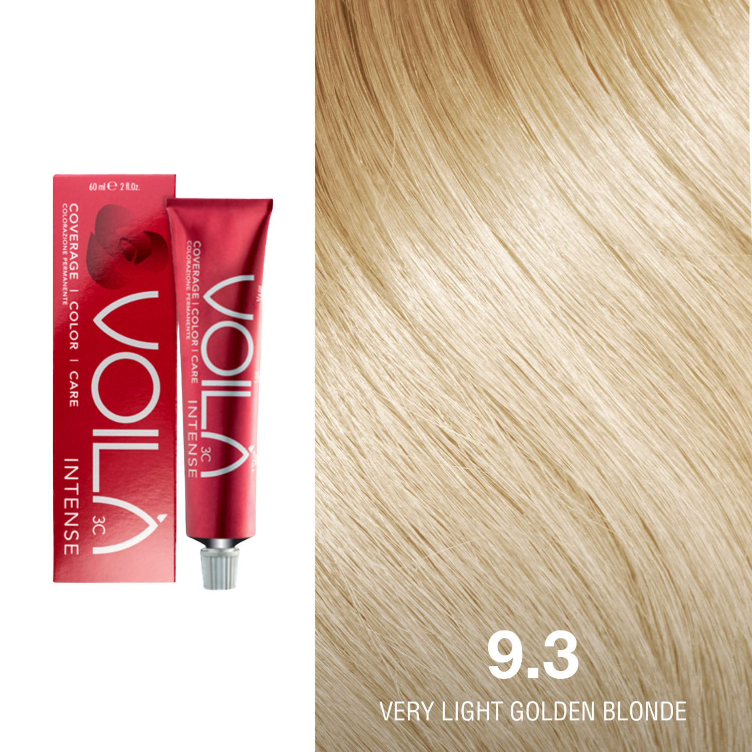 Tube de coloration permanente Voilà 60 ml pour cheveux – couleur intense et couverture totale des cheveux blancs