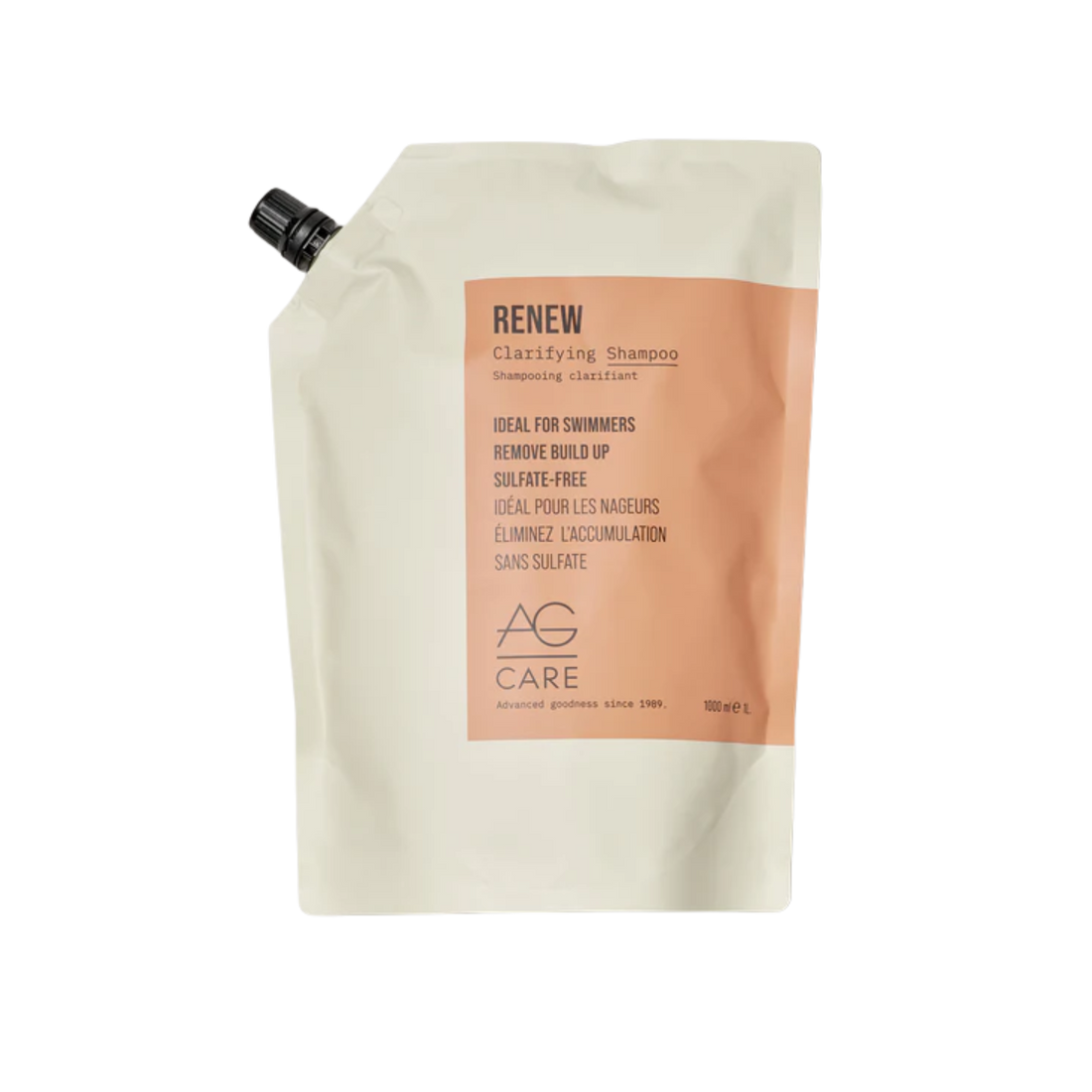 Flacon AG Care Renew Clarifying Shampoo — nettoyage profond cheveux, élimination dépôts et résidus